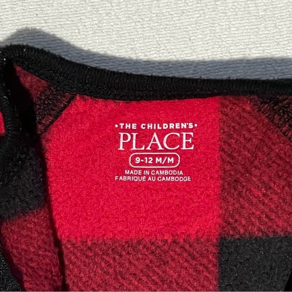 Baby Bear Fleece Red Plaid Sleep and Play 9-12 Months - Picture 2 of 2